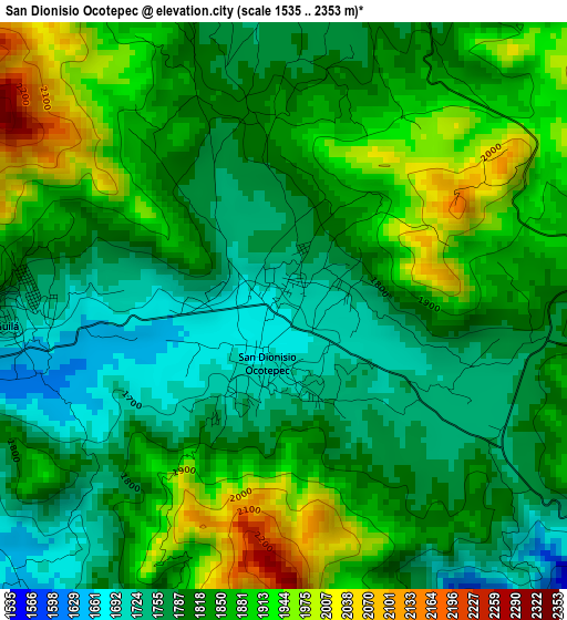 San Dionisio Ocotepec elevation map