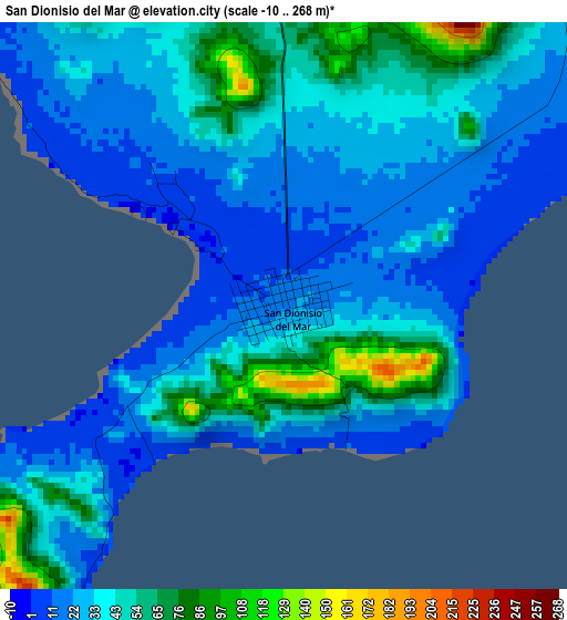 San Dionisio del Mar elevation map