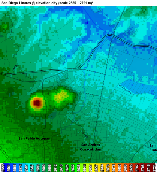 San Diego Linares elevation map