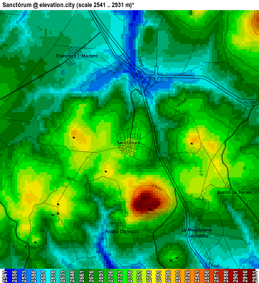 Sanctórum elevation map