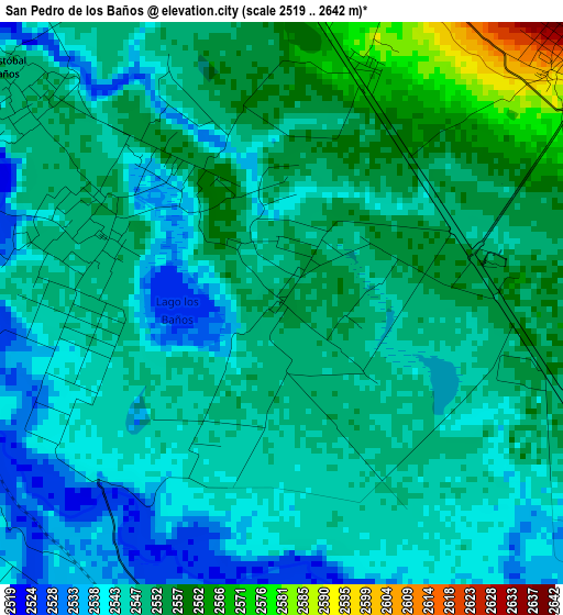 San Pedro de los Baños elevation map