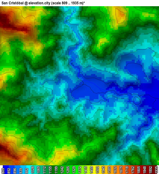 San Cristóbal elevation map