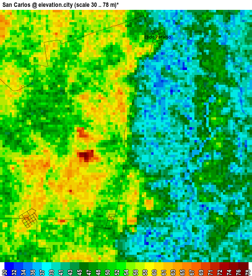 San Carlos elevation map