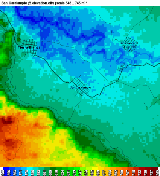 San Caralampio elevation map