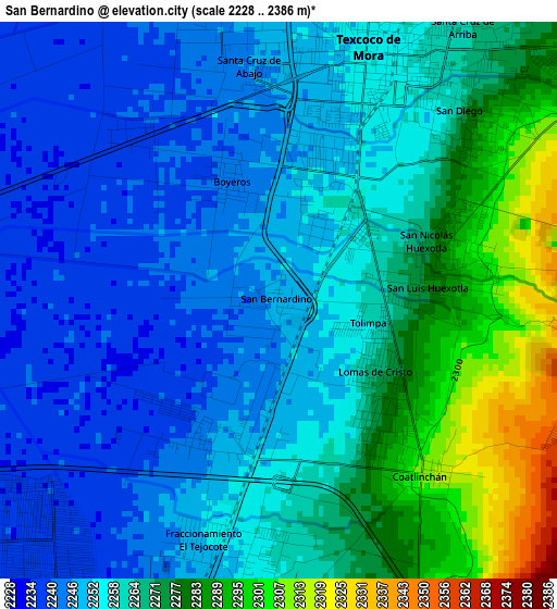 San Bernardino elevation map