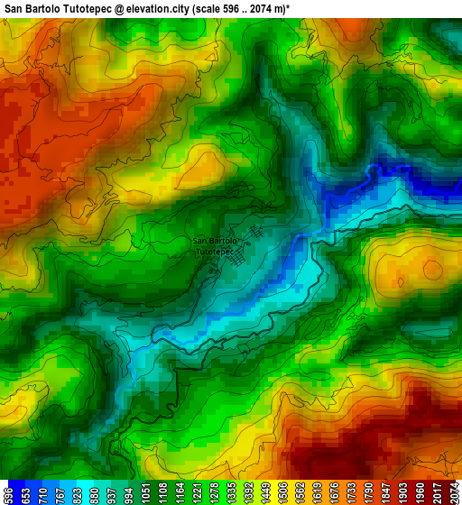 San Bartolo Tutotepec elevation map