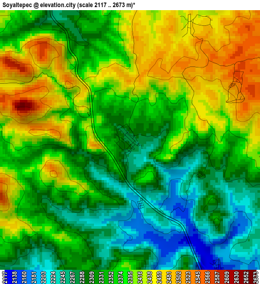 Soyaltepec elevation map