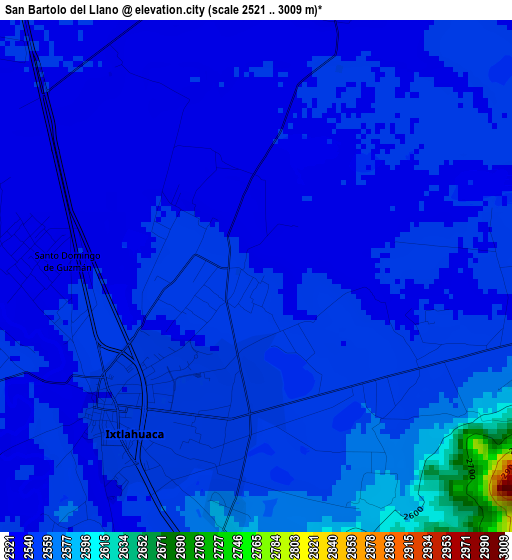 San Bartolo del Llano elevation map