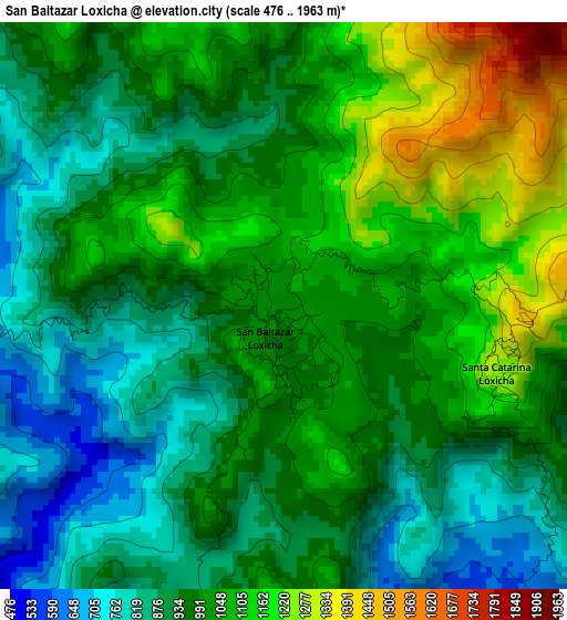 San Baltazar Loxicha elevation map