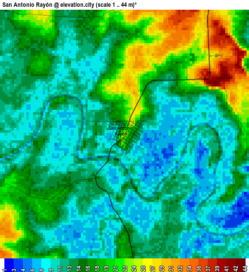 San Antonio Rayón elevation map