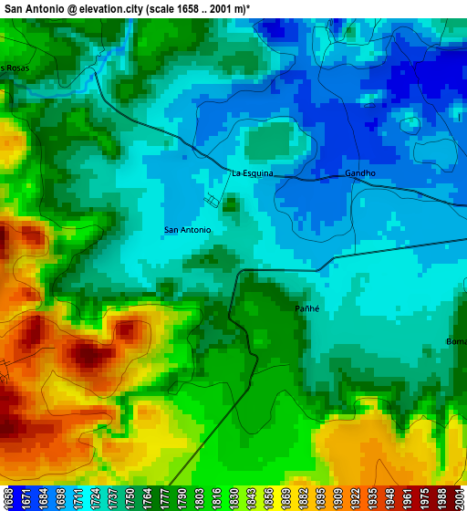 San Antonio elevation map