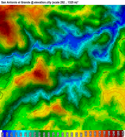 San Antonio el Grande elevation map