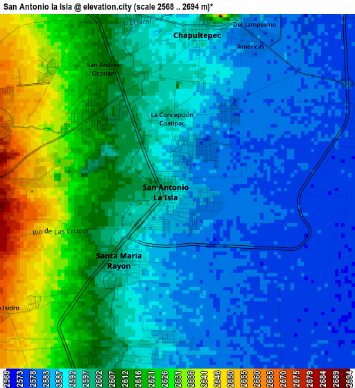 San Antonio la Isla elevation map