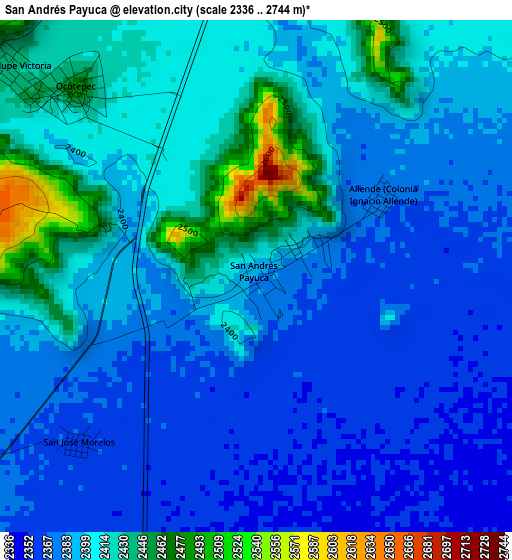 San Andrés Payuca elevation map