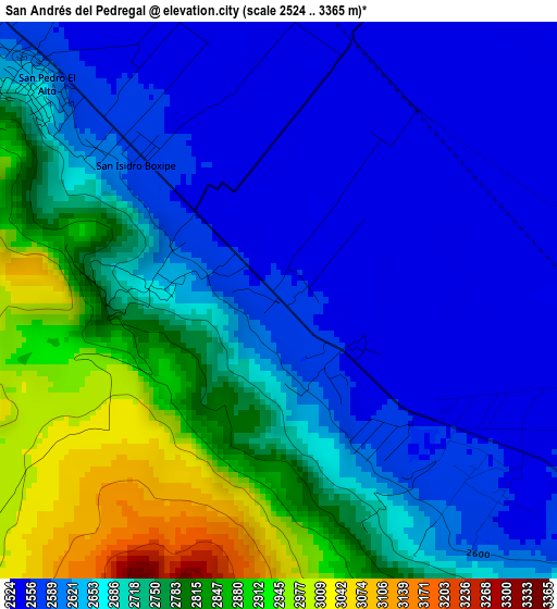 San Andrés del Pedregal elevation map