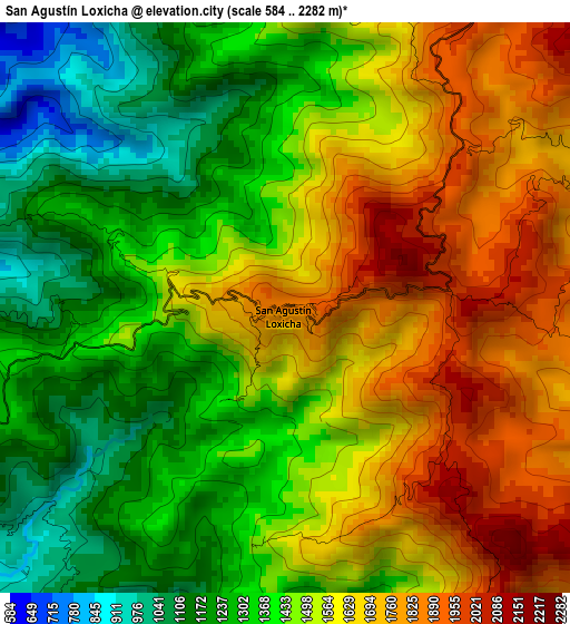 San Agustín Loxicha elevation map