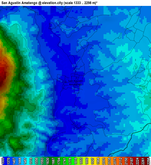 San Agustín Amatengo elevation map