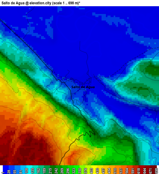 Salto de Agua elevation map