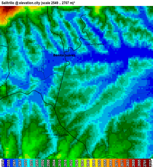 Salitrillo elevation map