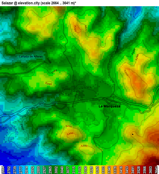 Salazar elevation map