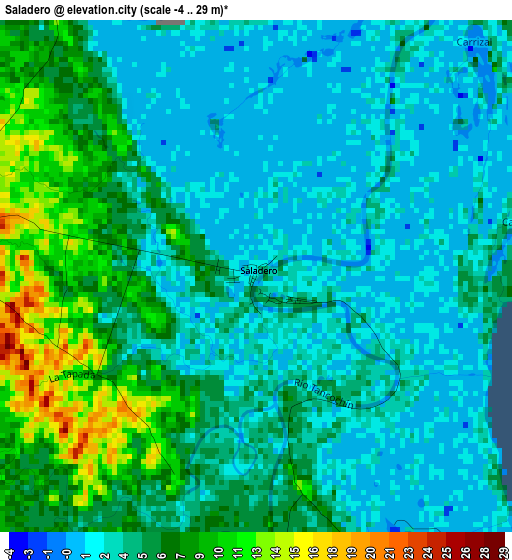 Saladero elevation map