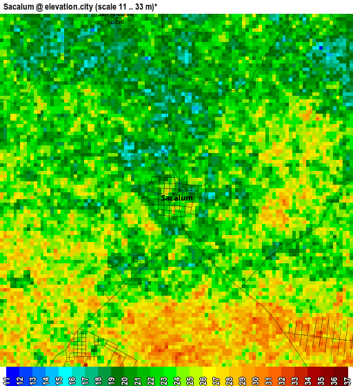 Sacalum elevation map