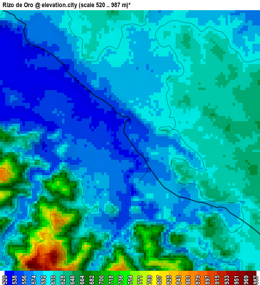 Rizo de Oro elevation map