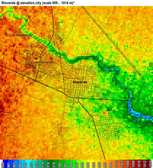 Rioverde elevation map