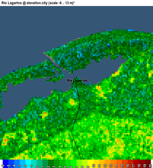 Río Lagartos elevation map