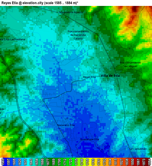 Reyes Etla elevation map