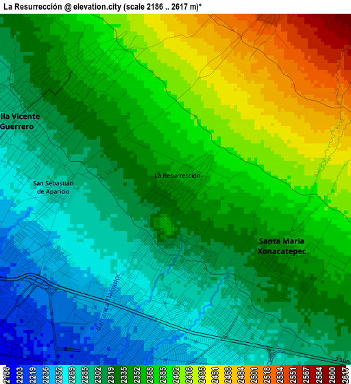 La Resurrección elevation map