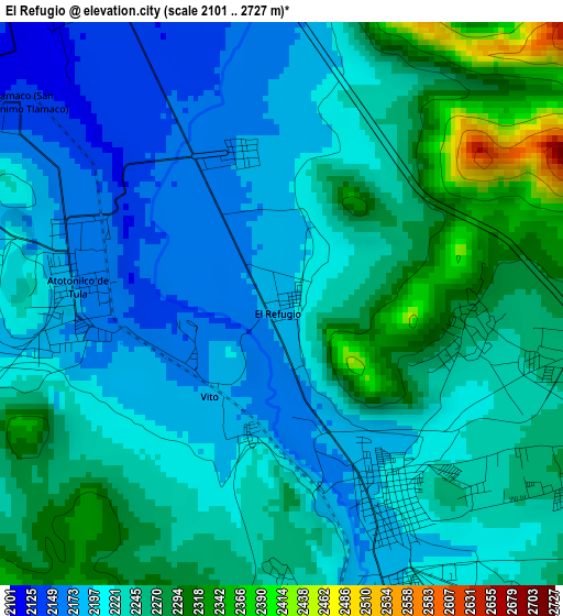 El Refugio elevation map