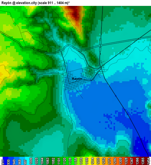 Rayón elevation map