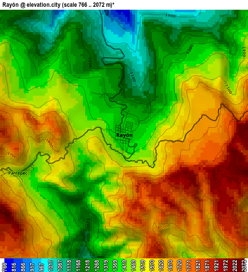 Rayón elevation map