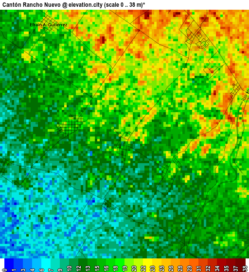 Cantón Rancho Nuevo elevation map