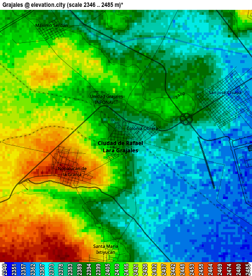 Grajales elevation map