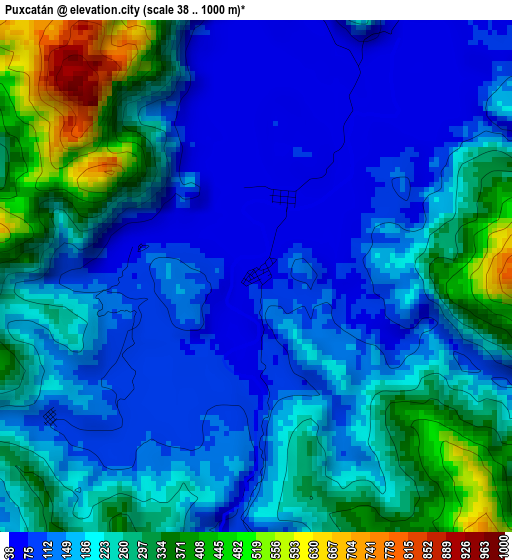 Puxcatán elevation map