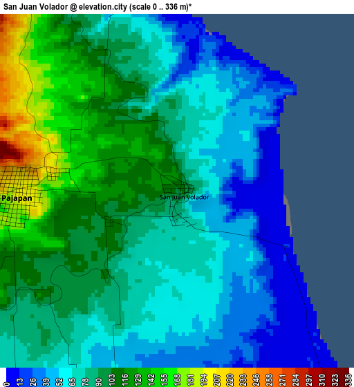 San Juan Volador elevation map