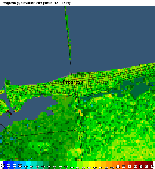 Progreso elevation map