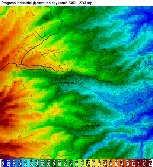 Progreso Industrial elevation map