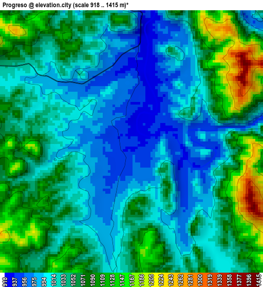 Progreso elevation map