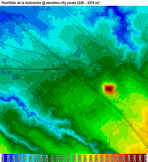 Polotitlán de la Ilustración elevation map