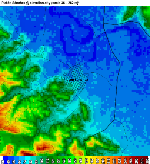 Platón Sánchez elevation map