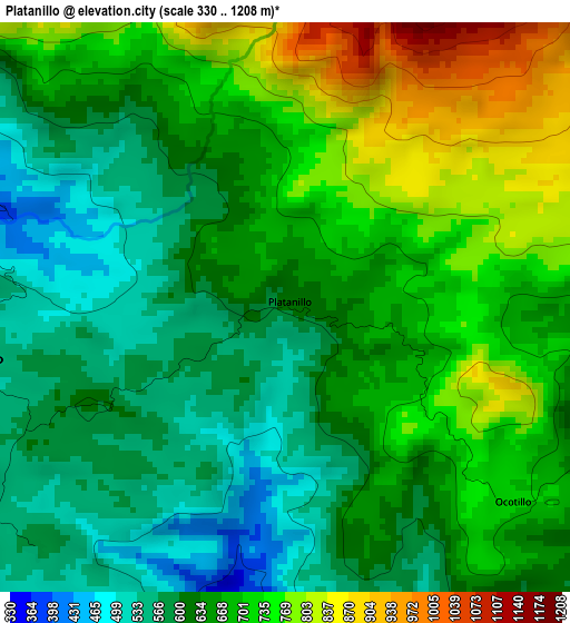 Platanillo elevation map