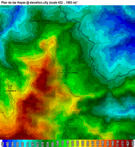 Plan de las Hayas elevation map