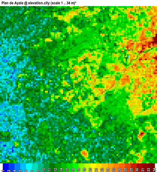Plan de Ayala elevation map