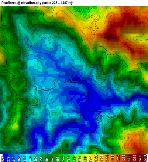 Pisaflores elevation map