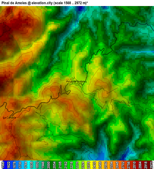 Pinal de Amoles elevation map