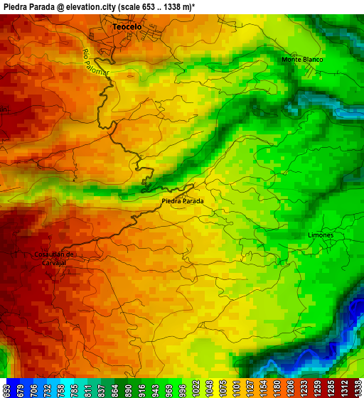 Piedra Parada elevation map