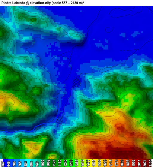 Piedra Labrada elevation map